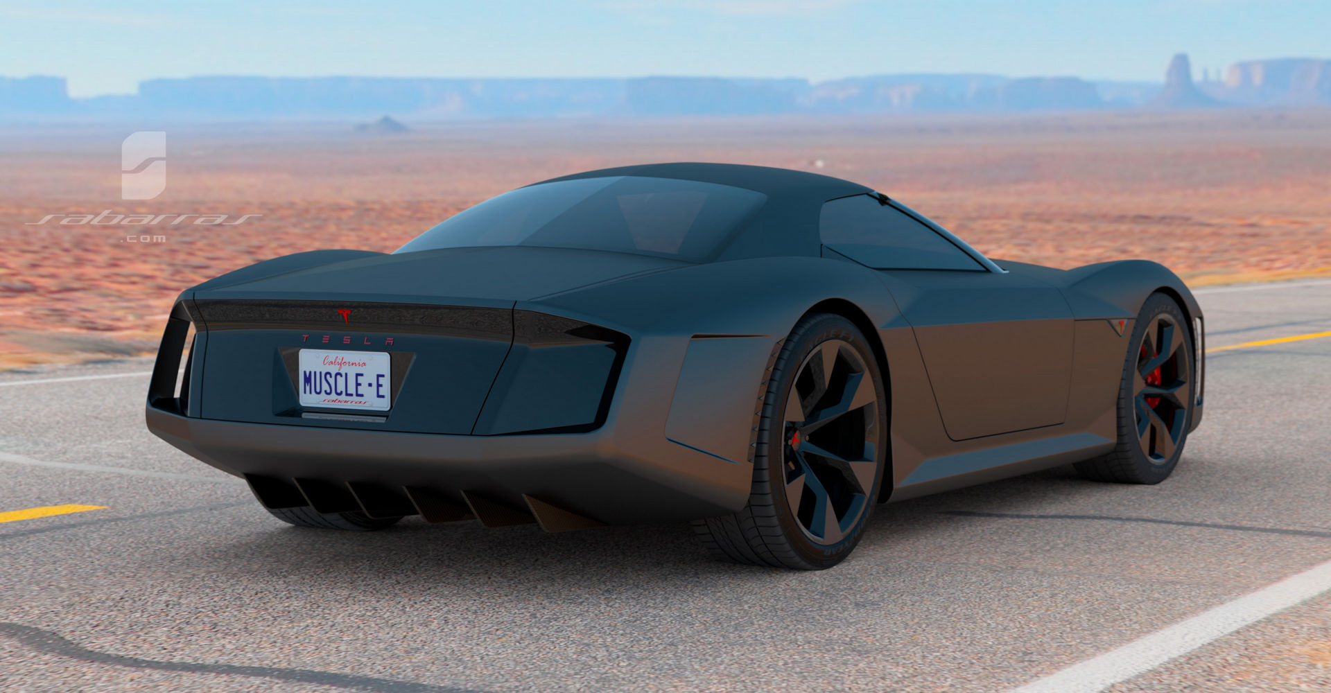 Tesla GT Muscle Car Design Project Looks Like It Came Straight From GTA V