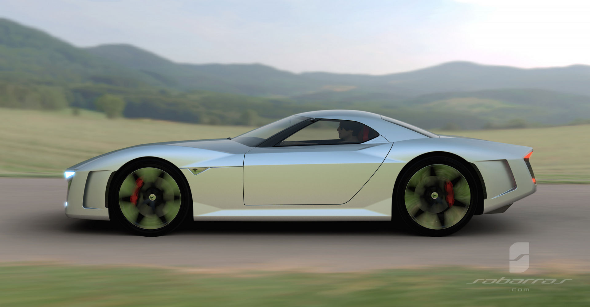 Tesla GT Muscle Car Design Project Looks Like It Came Straight From GTA V