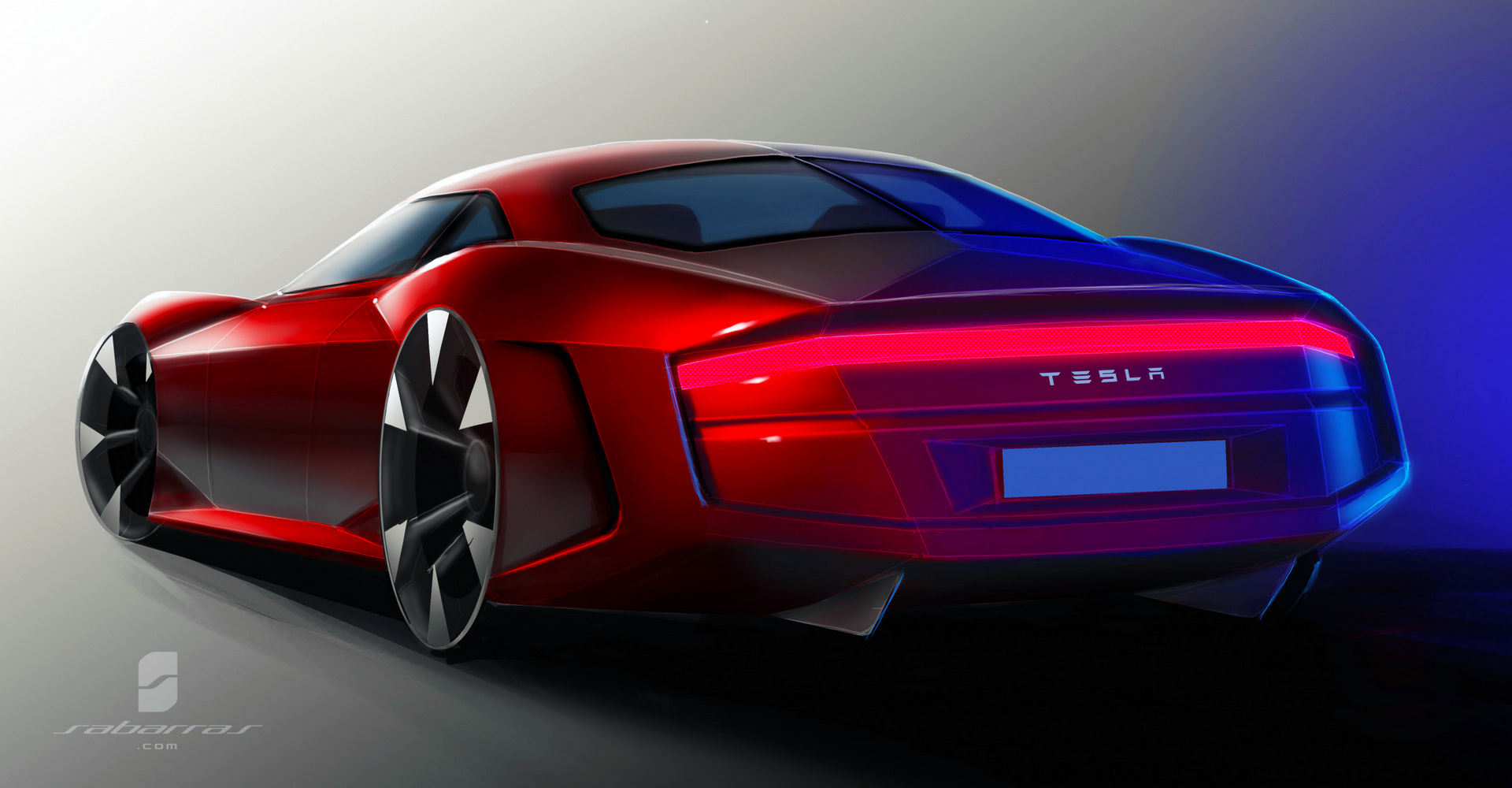 Tesla GT Muscle Car Design Project Looks Like It Came Straight From GTA V