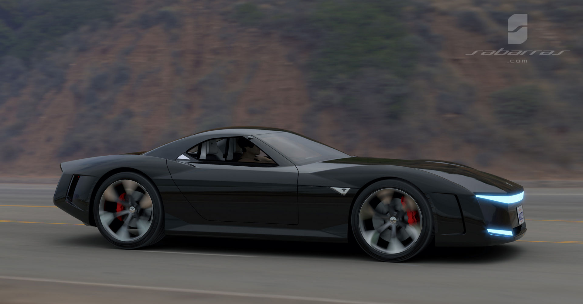 Tesla GT Muscle Car Design Project Looks Like It Came Straight From GTA V