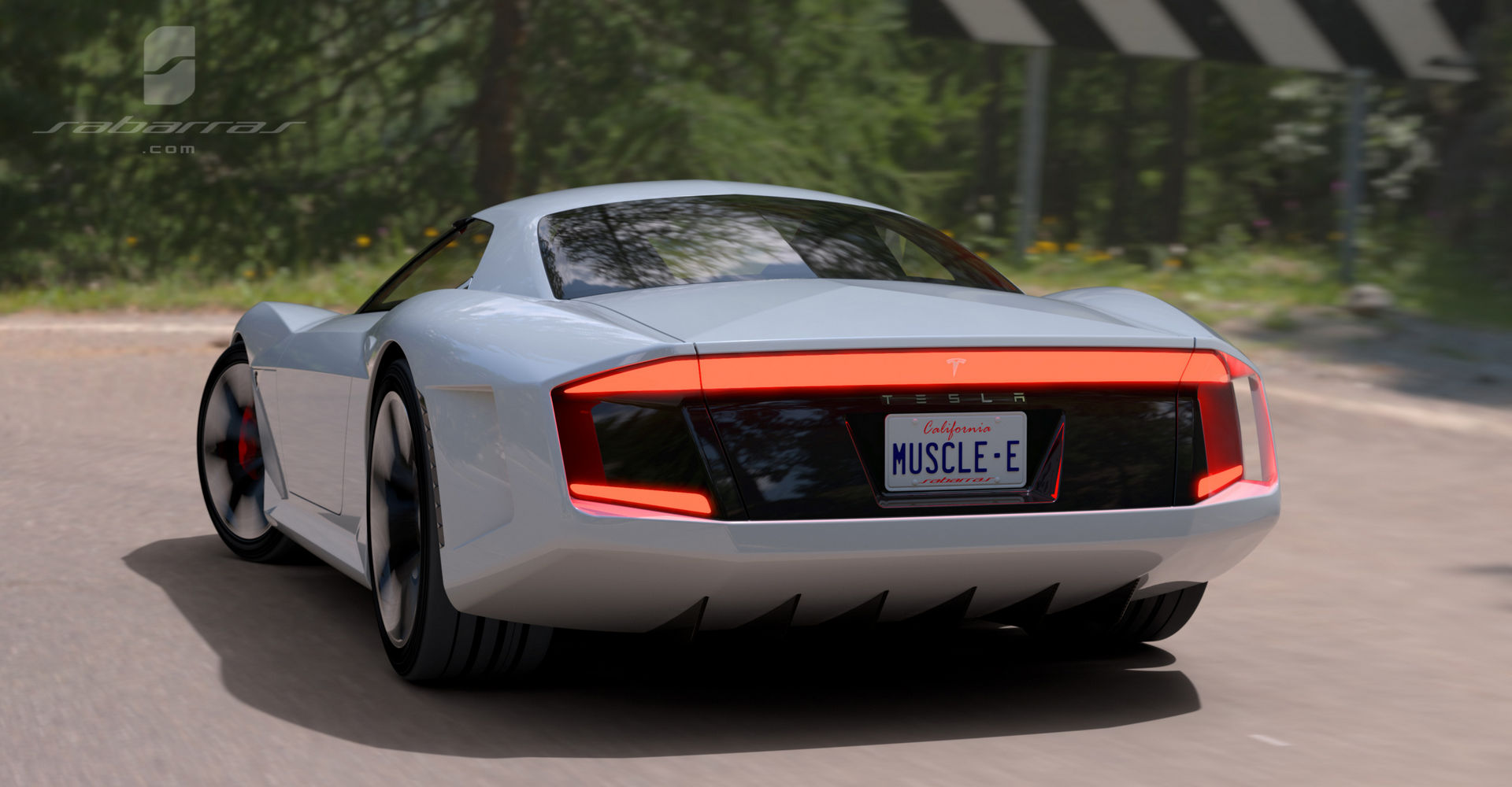 Tesla GT Muscle Car Design Project Looks Like It Came Straight From GTA V