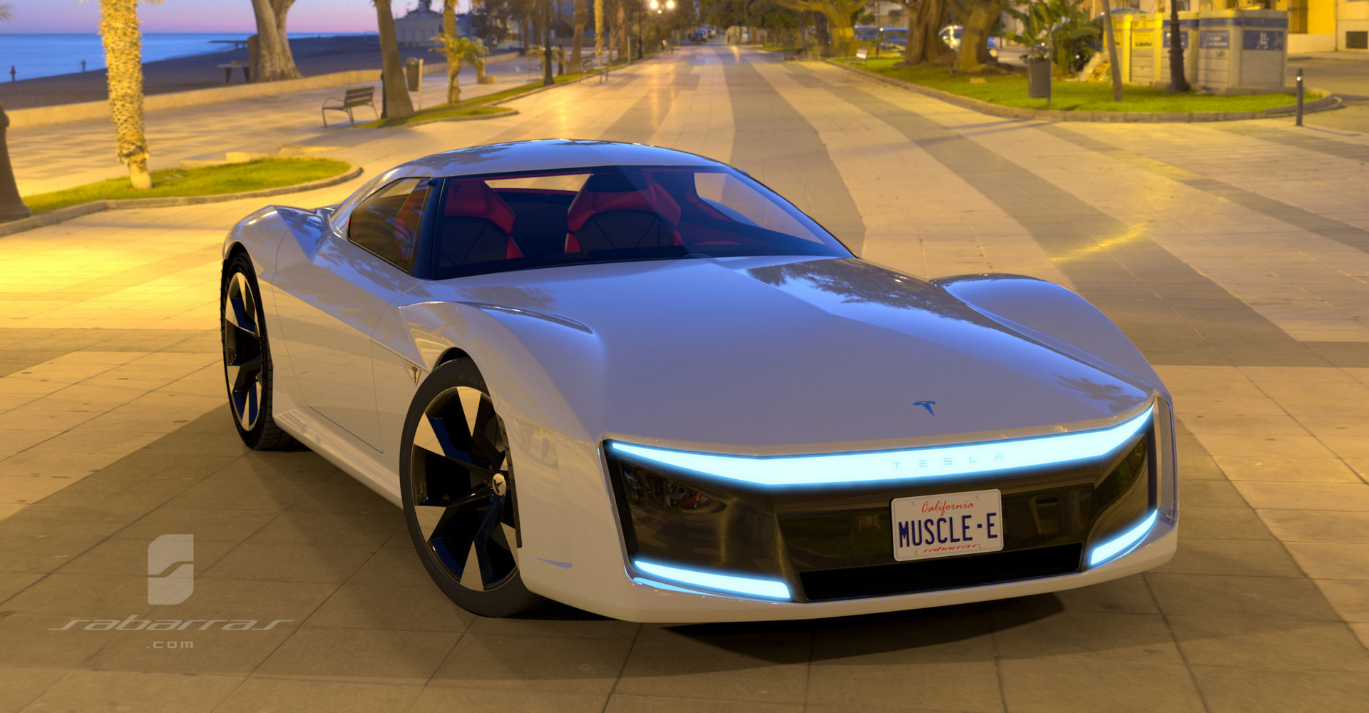 Tesla GT Muscle Car Design Project Looks Like It Came Straight From GTA V