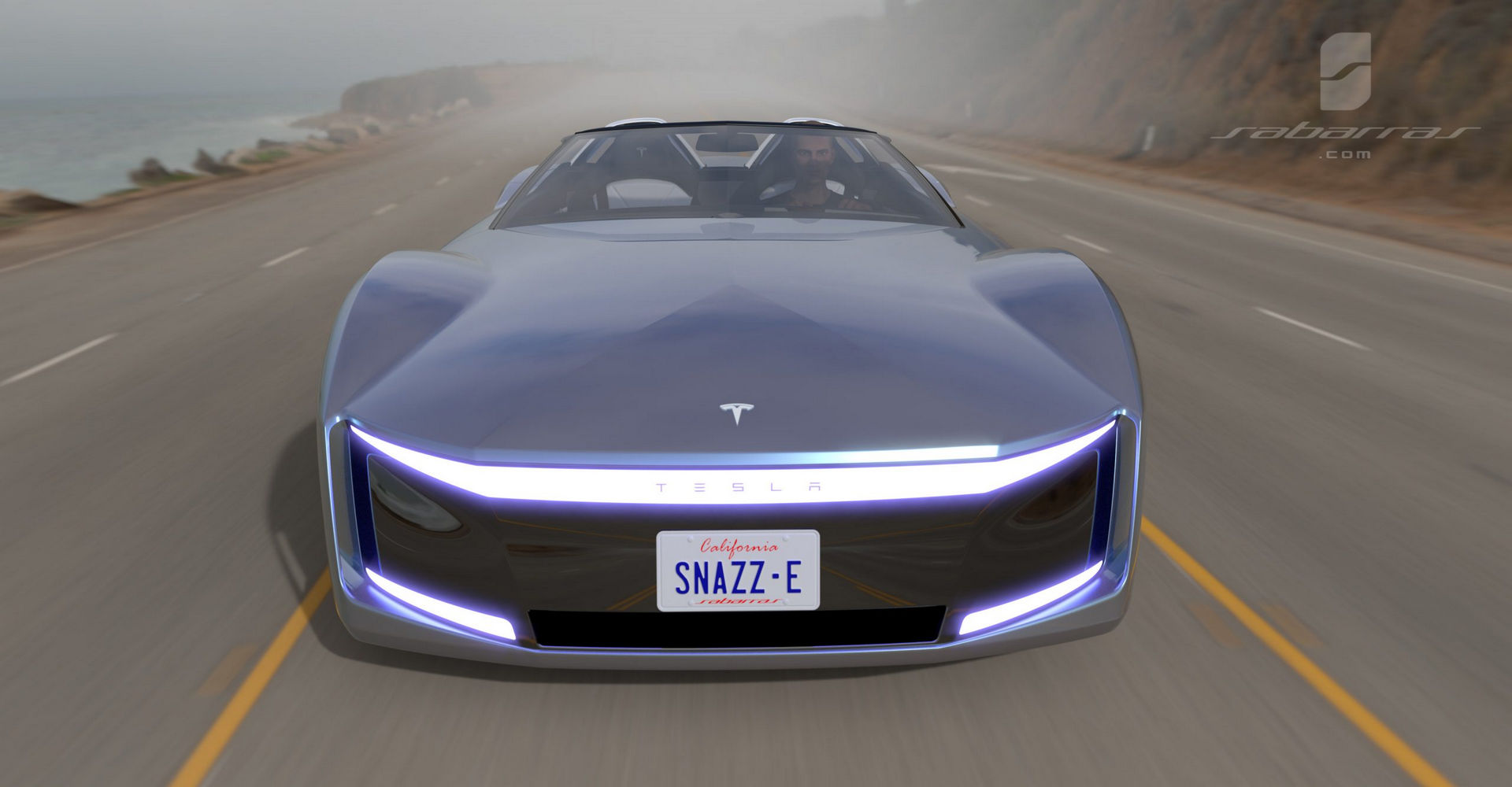 Tesla GT Muscle Car Design Project Looks Like It Came Straight From GTA V