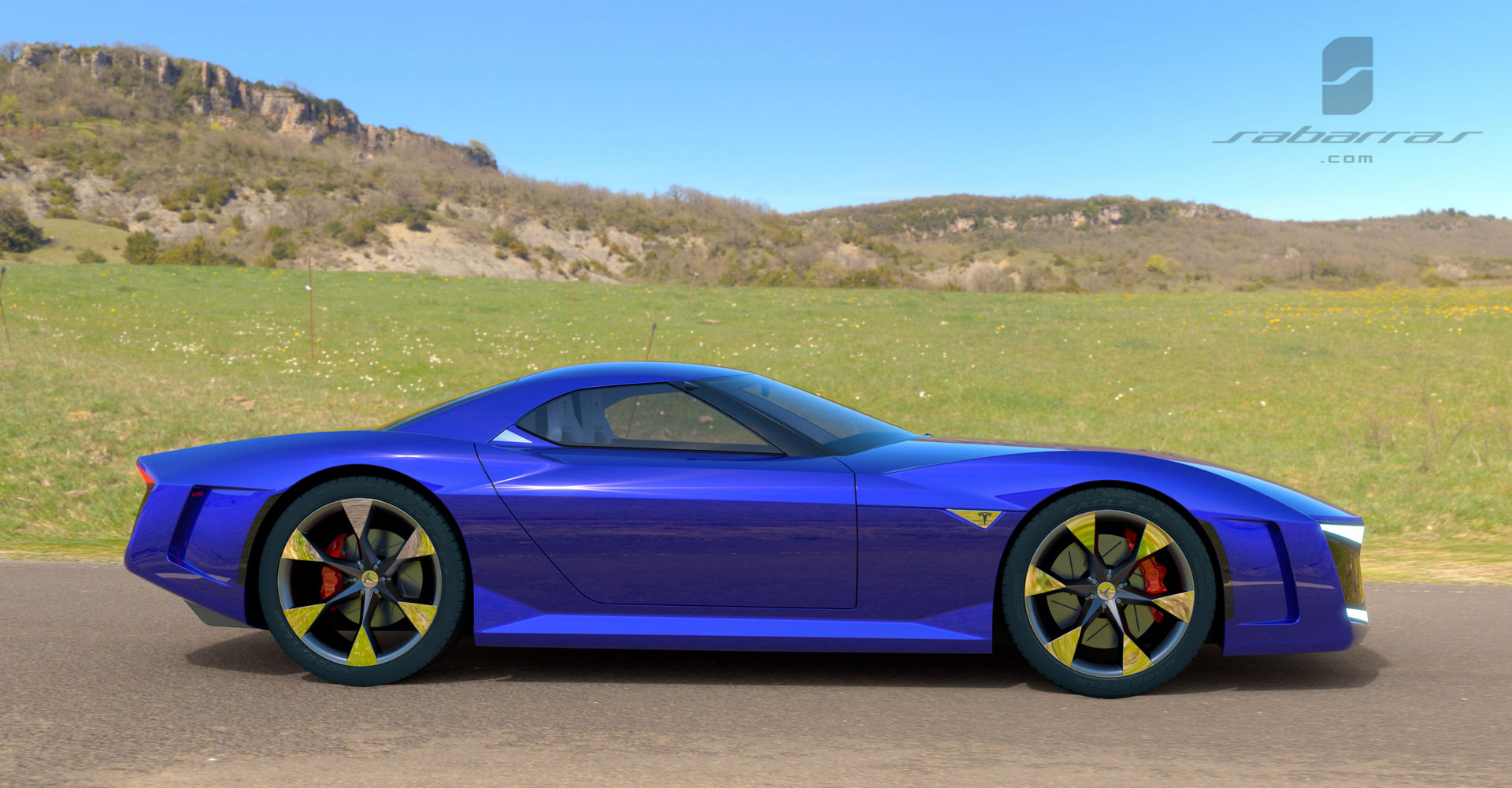 Tesla GT Muscle Car Design Project Looks Like It Came Straight From GTA V