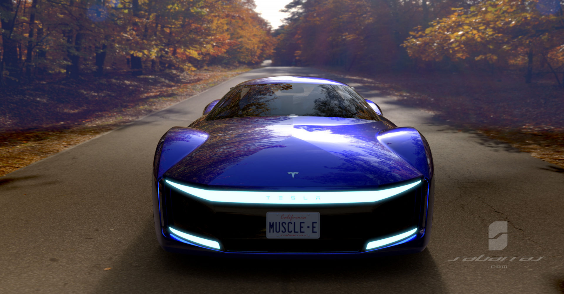 Tesla GT Muscle Car Design Project Looks Like It Came Straight From GTA V