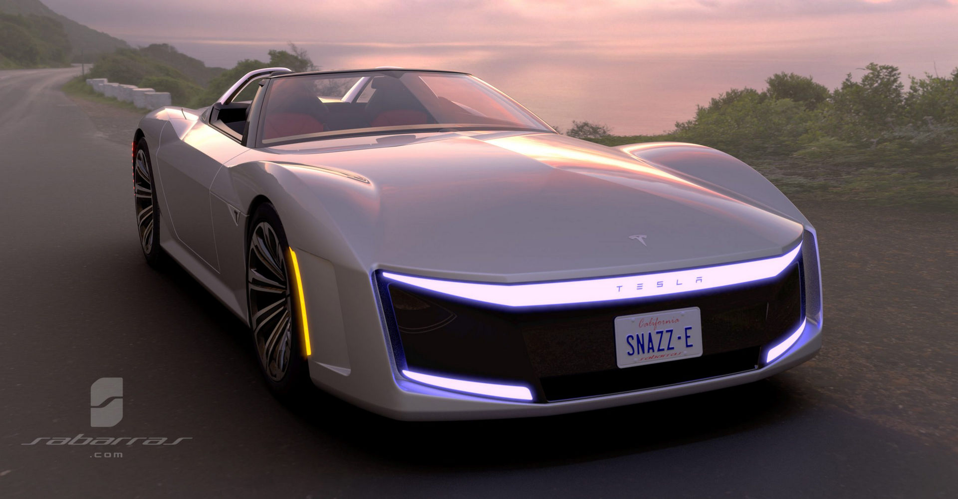 Tesla GT Muscle Car Design Project Looks Like It Came Straight From GTA V