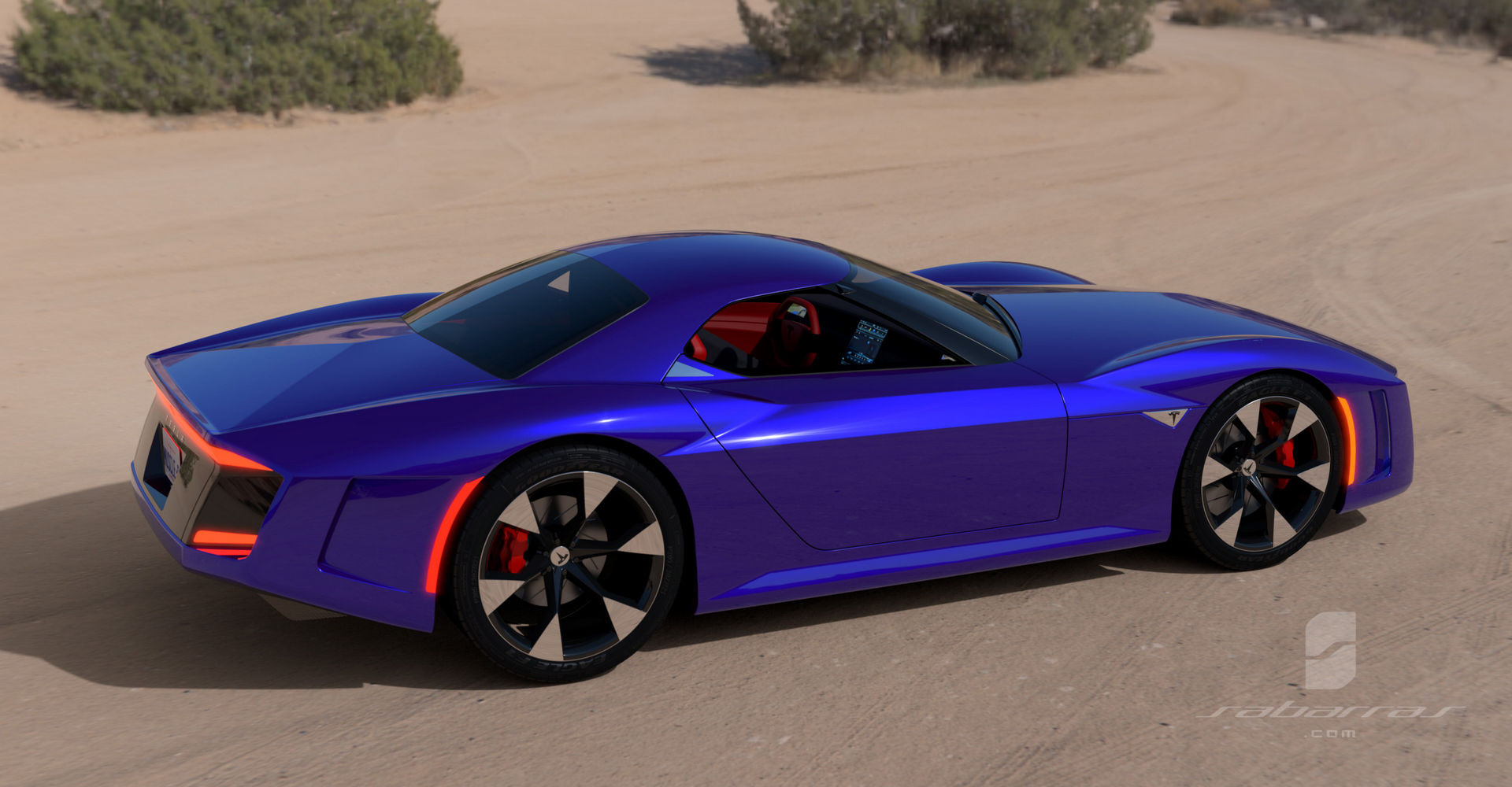 Tesla GT Muscle Car Design Project Looks Like It Came Straight From GTA V