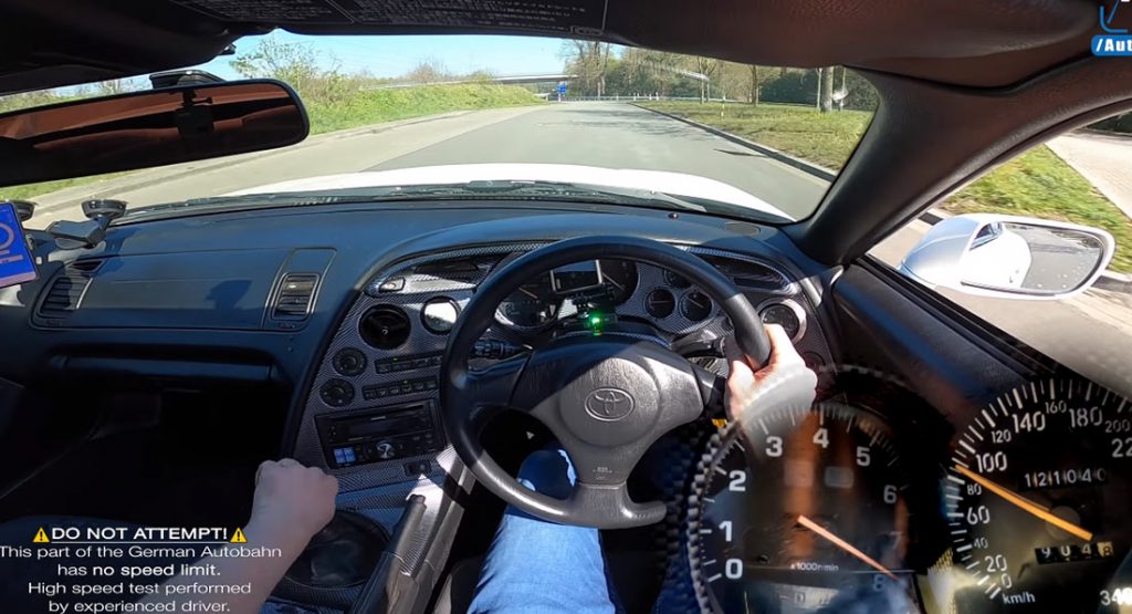  Driving A 1200 HP Toyota Supra To Over 185 MPH (300km/h) On The Autobahn Looks Scary As Hell