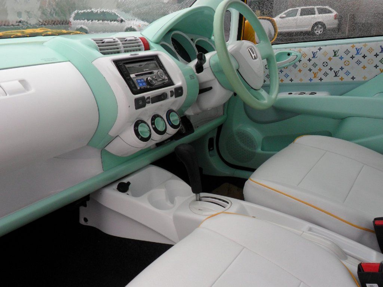 Custom car interior, Louis vuitton, Leather car seat covers