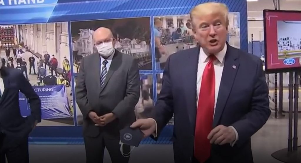  Donald Trump Refuses To Wear Mask For Much Of His Ford Factory Visit