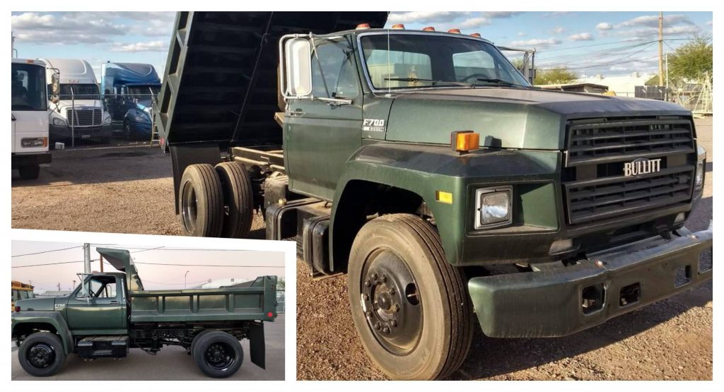  Genius Or Trash? There’s A ‘Bullitt Mustang’ Ford F700 Dump Truck For Sale