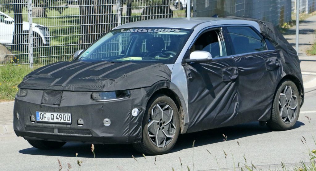  2021 Hyundai 45 EV Spotted Again With A More Revealing Camouflage Setup