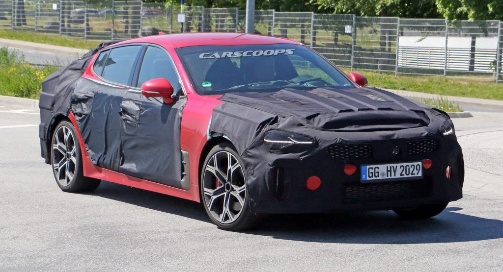  2021 Kia Stinger Facelift Tries To Hide Small Styling Changes Under Heavy Camo