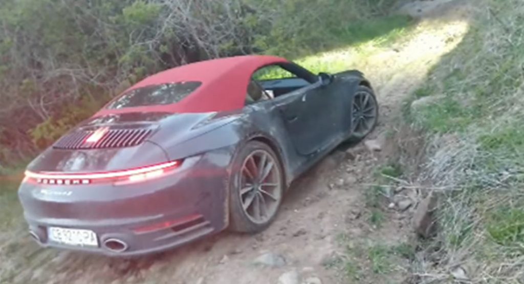 Watch This Porsche 911 Carrera 4S Cabrio Bizarrely Go Off-Road | Carscoops