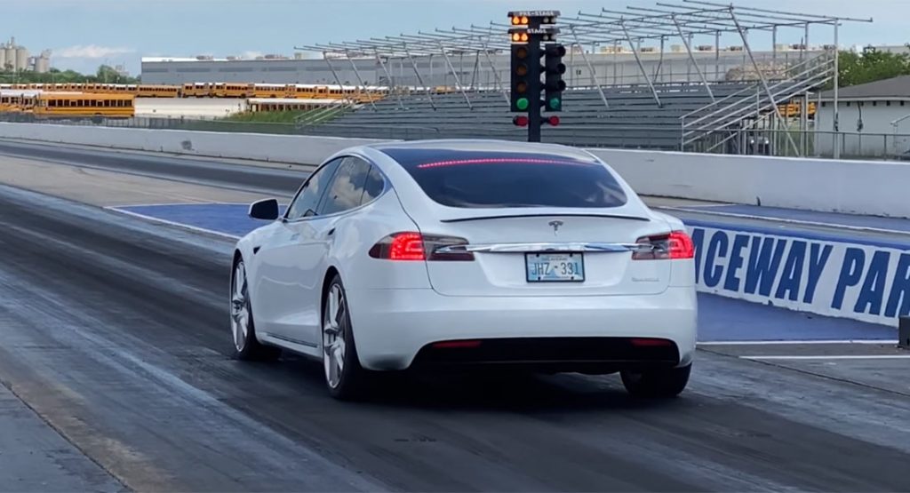 Tesla S Performance Rips Down The Mile In 10.45 Seconds | Carscoops
