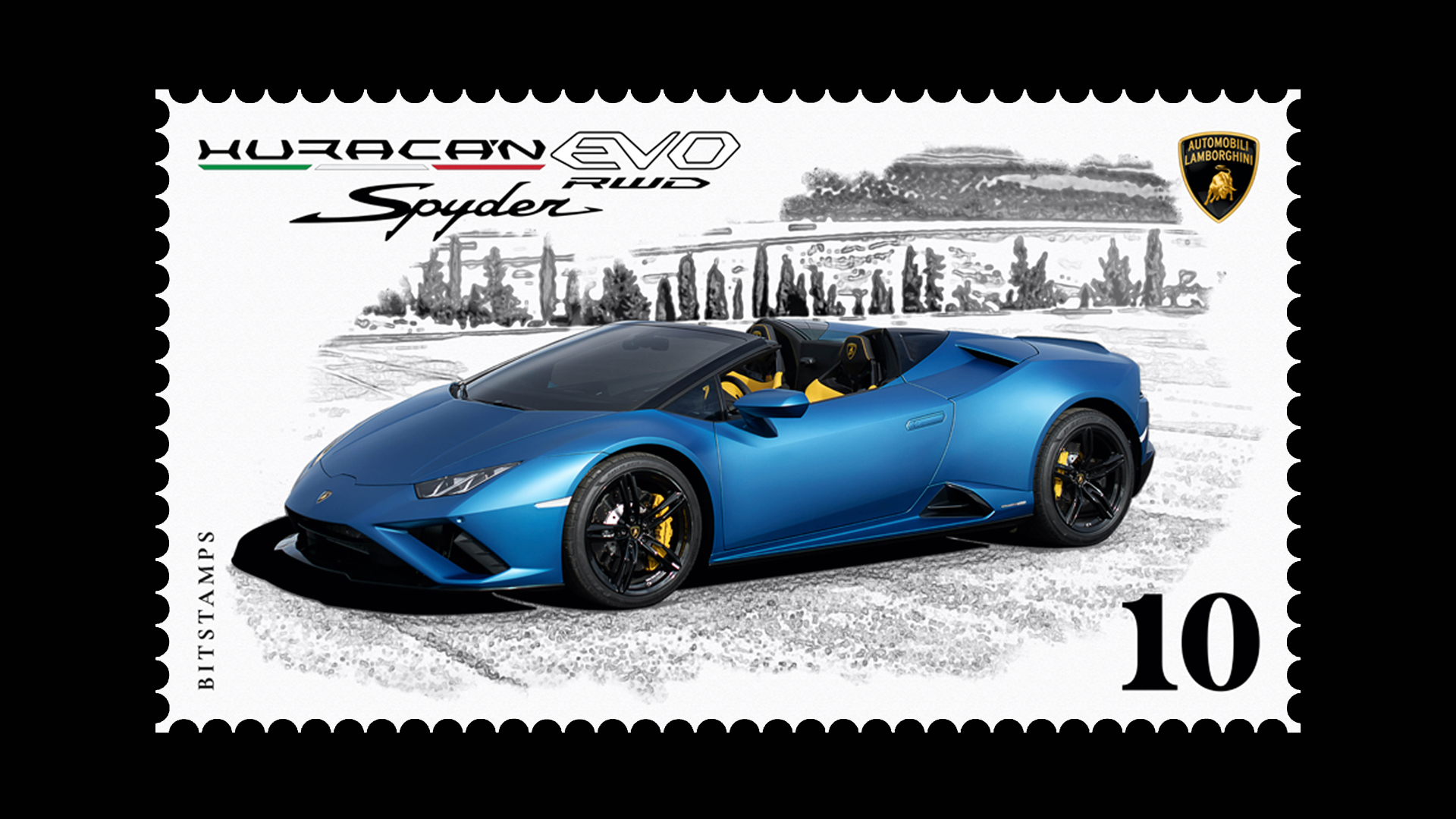 Lamborghini Issues Digital Stamp Featuring The Huracan Evo RWD Spyder