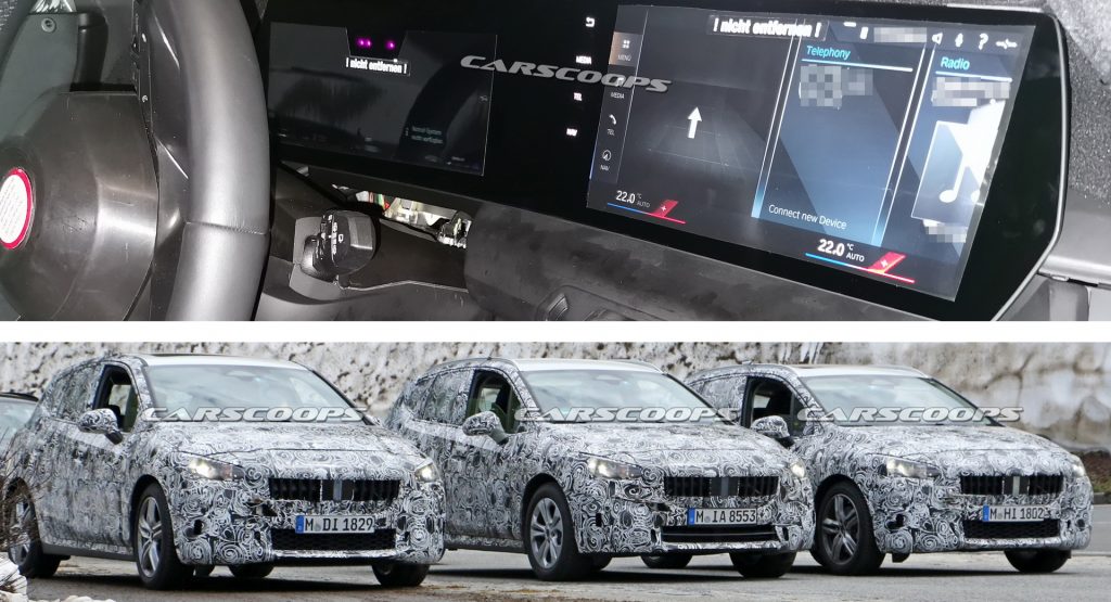  2021 BMW 2-Series Active Tourer Minivan Shows Huge Curved Screen In New Spy Shots