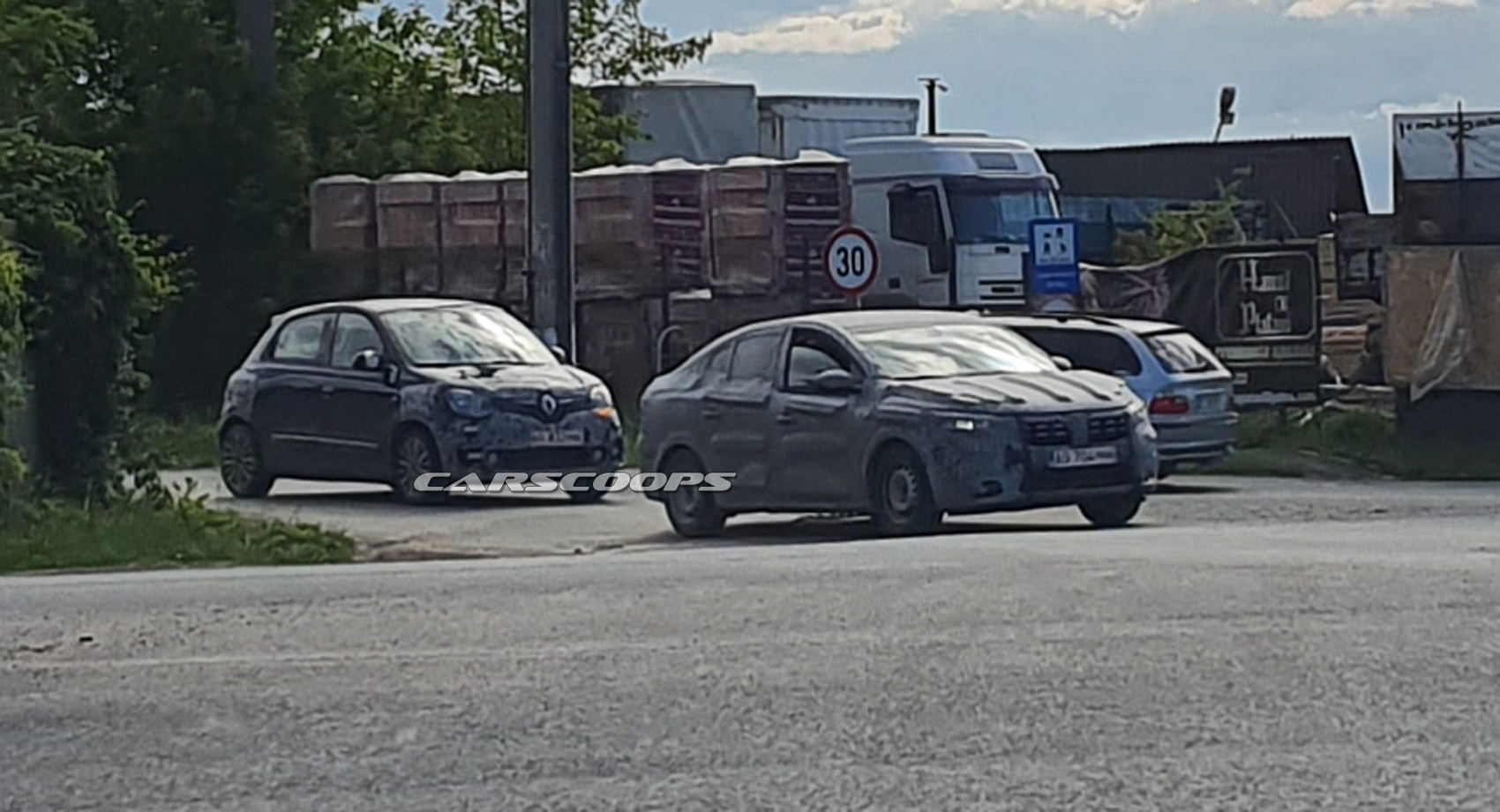 2021 Dacia Logan Spied Rubbing Shoulders With Mysterious Renault Twingo Tester