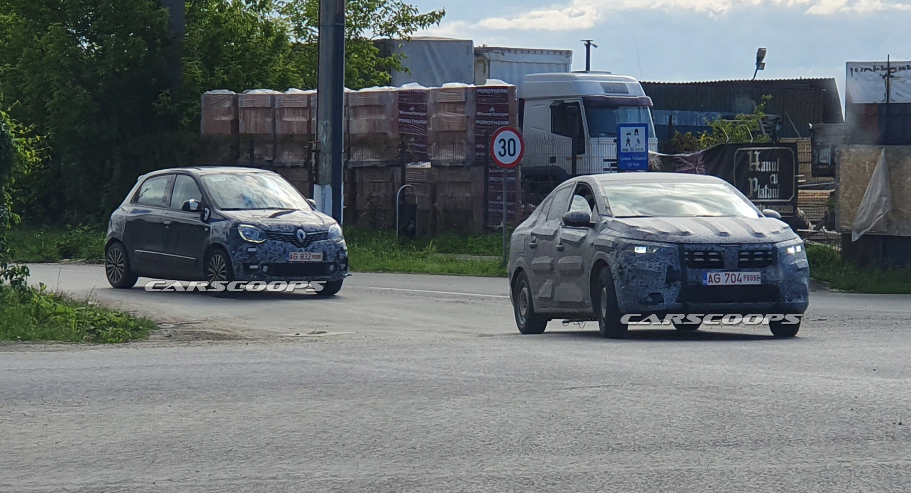 2021 Dacia Logan Spied Rubbing Shoulders With Mysterious Renault Twingo Tester