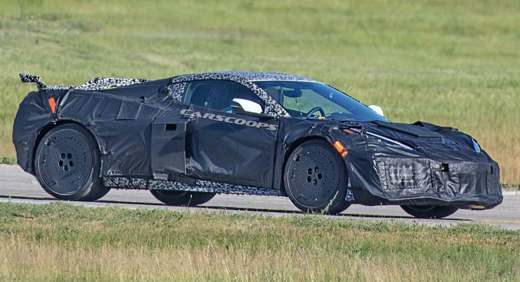  2022 Chevrolet Corvette Z06 Prototype Spied With Aggressive Wing, Covered Wheels