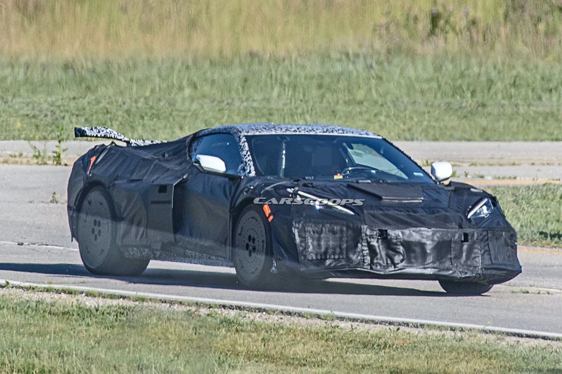 2022 Chevrolet Corvette Z06 Prototype Spied With Aggressive Wing, Covered Wheels