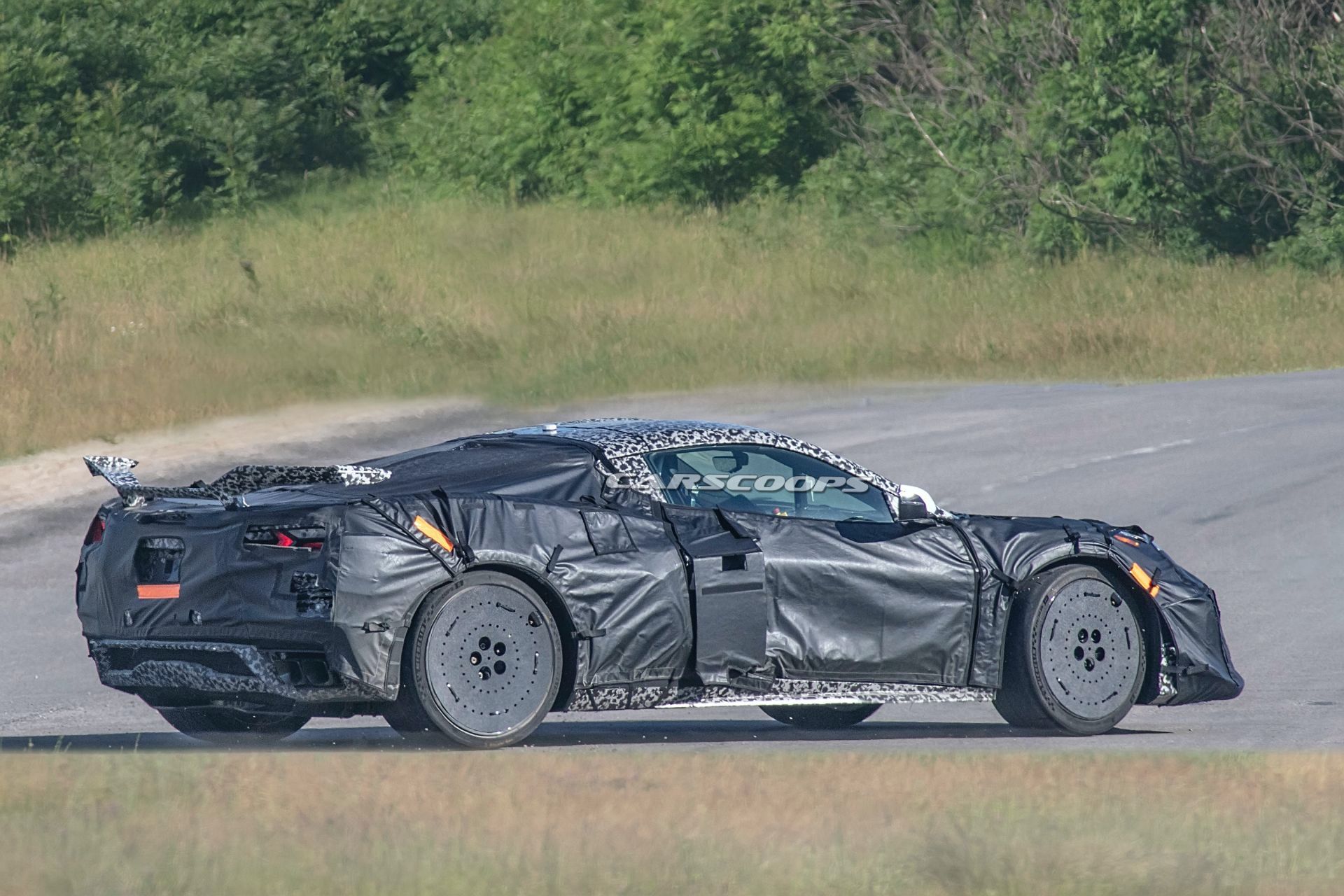 2022 Chevrolet Corvette Z06 Prototype Spied With Aggressive Wing, Covered Wheels