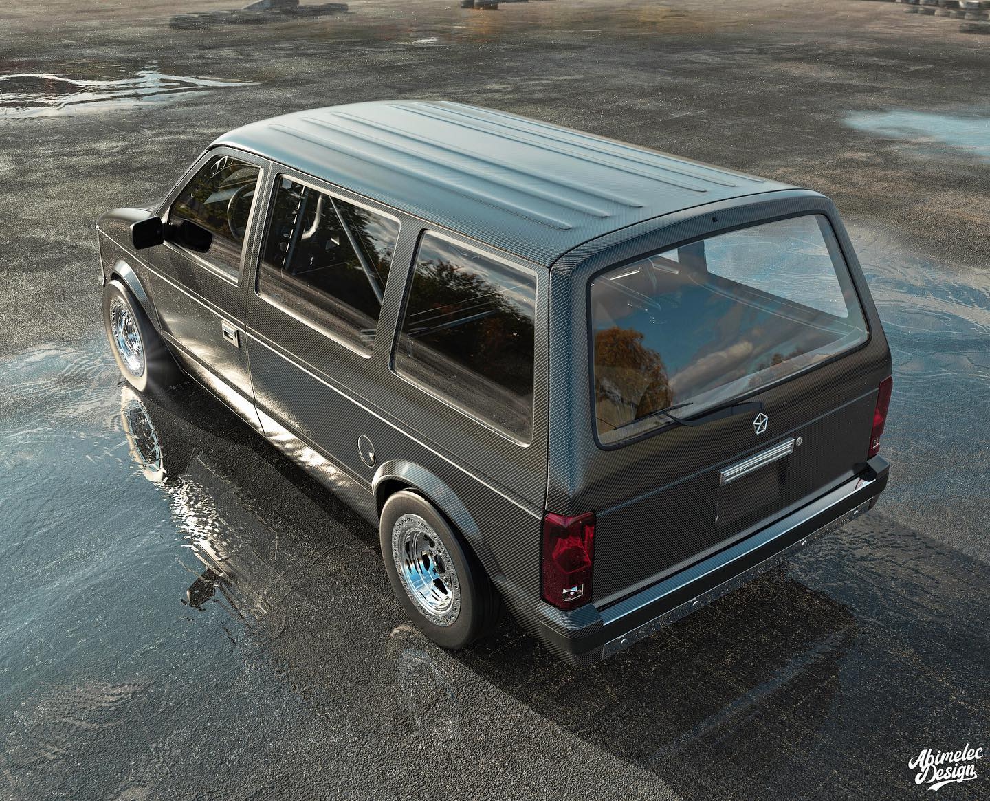 Old Dodge Caravan Reimagined With Carbon Body, Mitsubishi Evo Engine