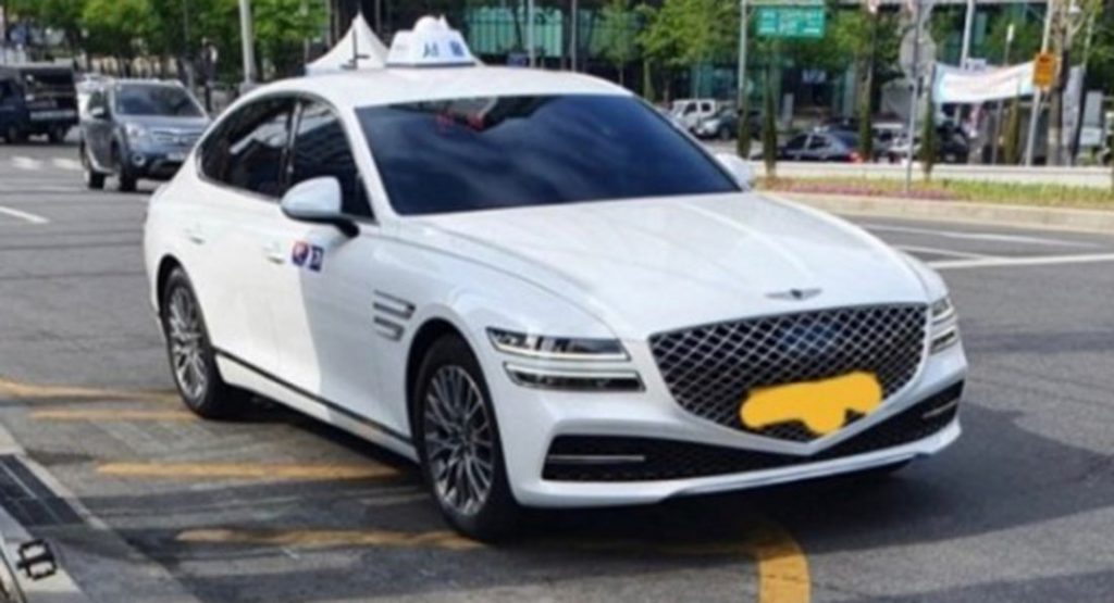  All-New 2021 Genesis G80 Spotted As A Taxi In Korea