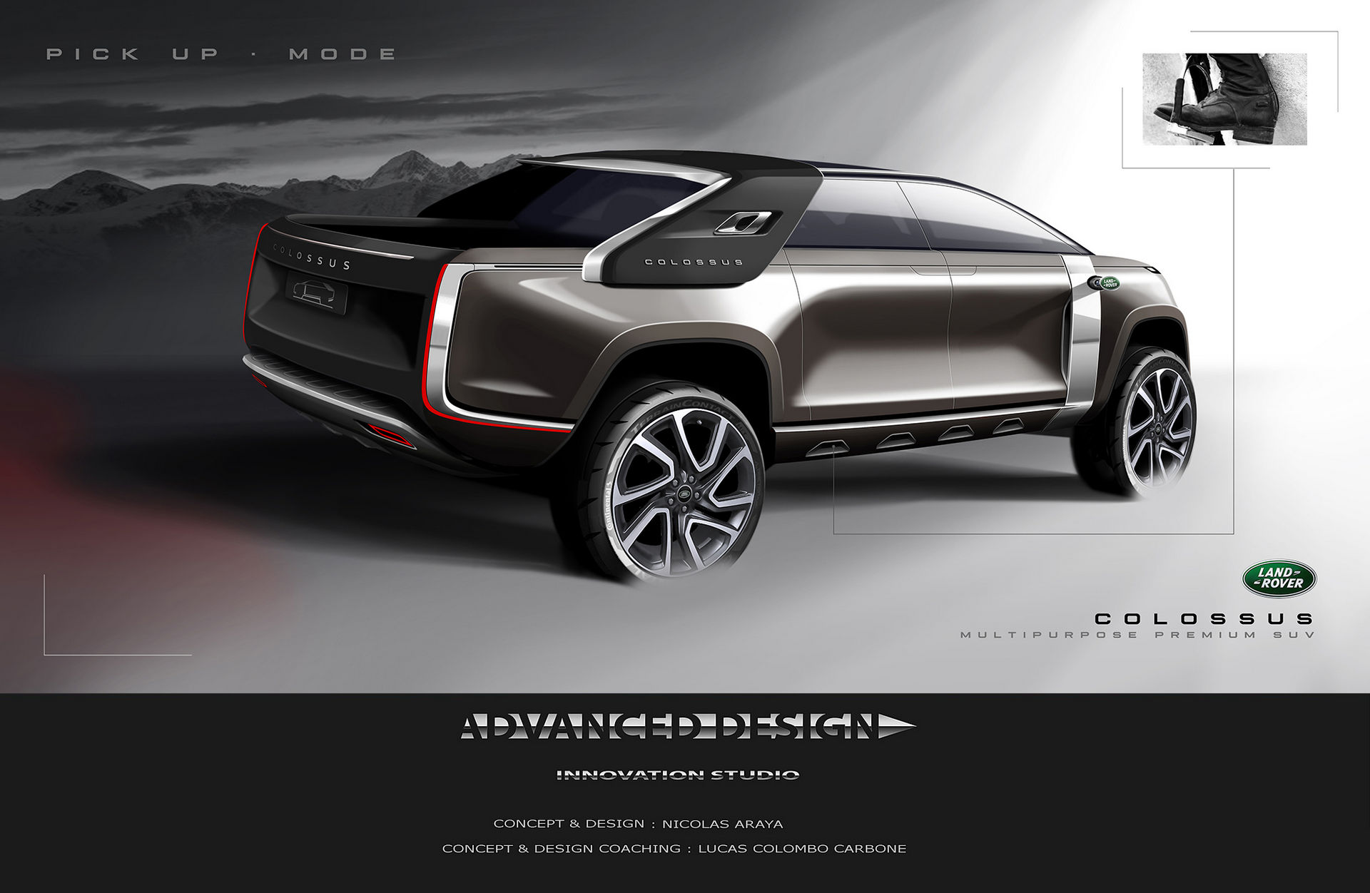 Land Rover Colossus Design Study Is The Perfect Mix Of An SUV And A Pickup Truck