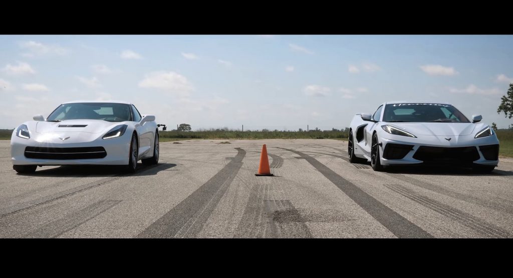  It Finally Happened: New Corvette C8 Drag Races Its C7 Predecessor