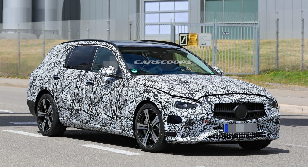 21 Mercedes C Class Wagon Prototype Comes Out To Play Carscoops