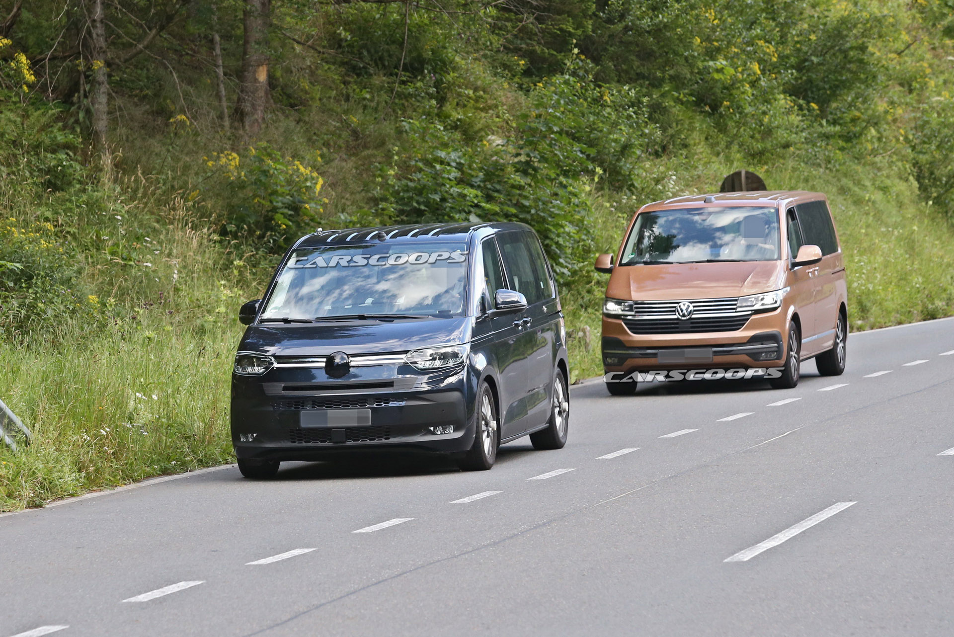 2021 VW T7 Loses Most Camo, Reveals Golf-Inspired Front End
