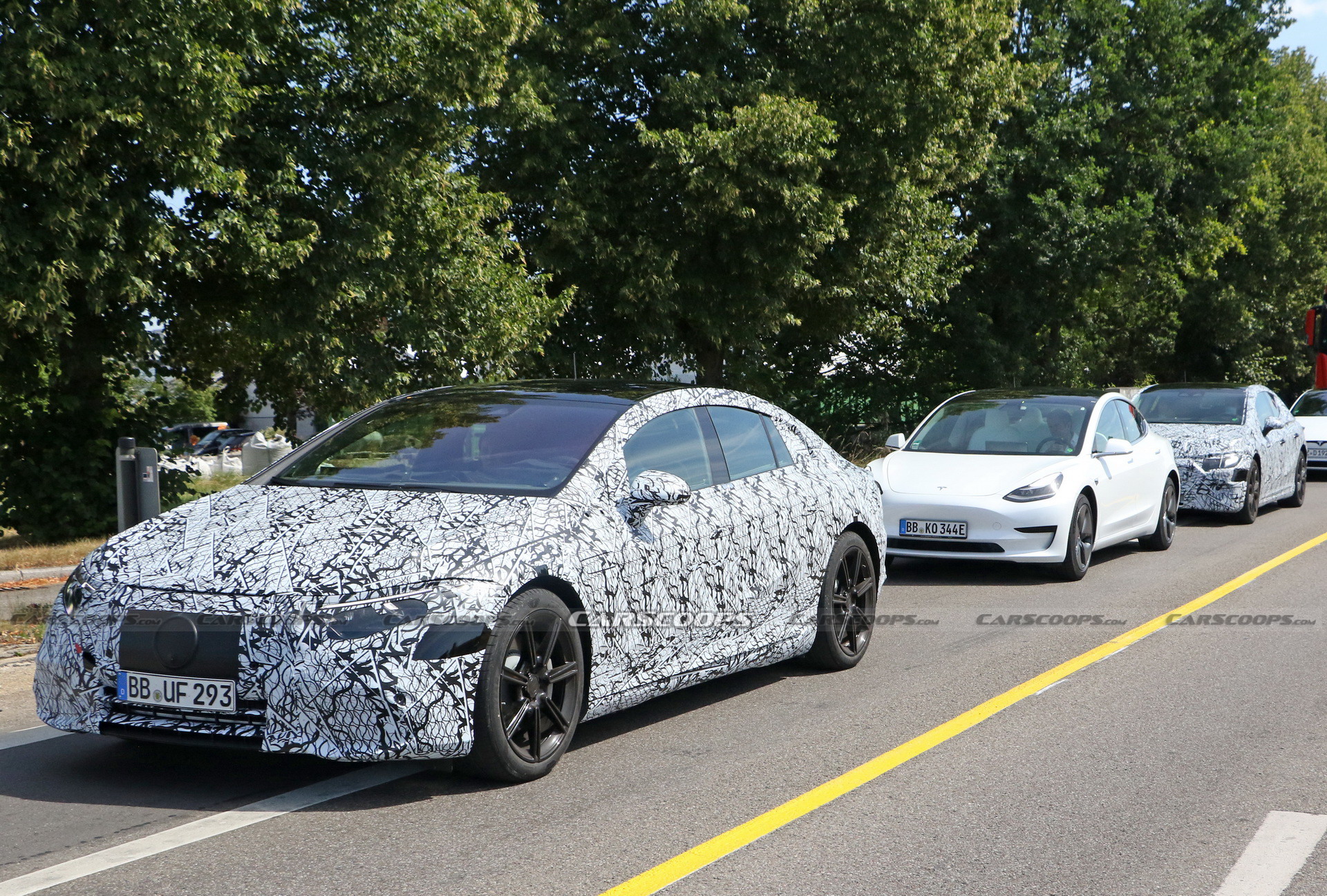 Mercedes-Benz Spied Benchmarking New EQS Electric Sedan Against Teslas