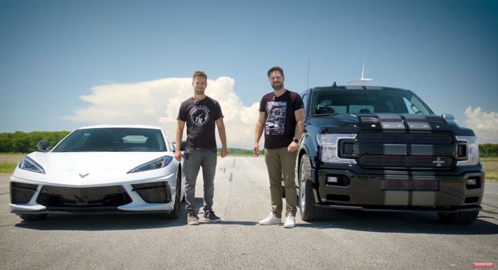  Chevy Corvette C8 Vs. Shelby F-150 Super Snake Makes For An Unlikely Drag Race