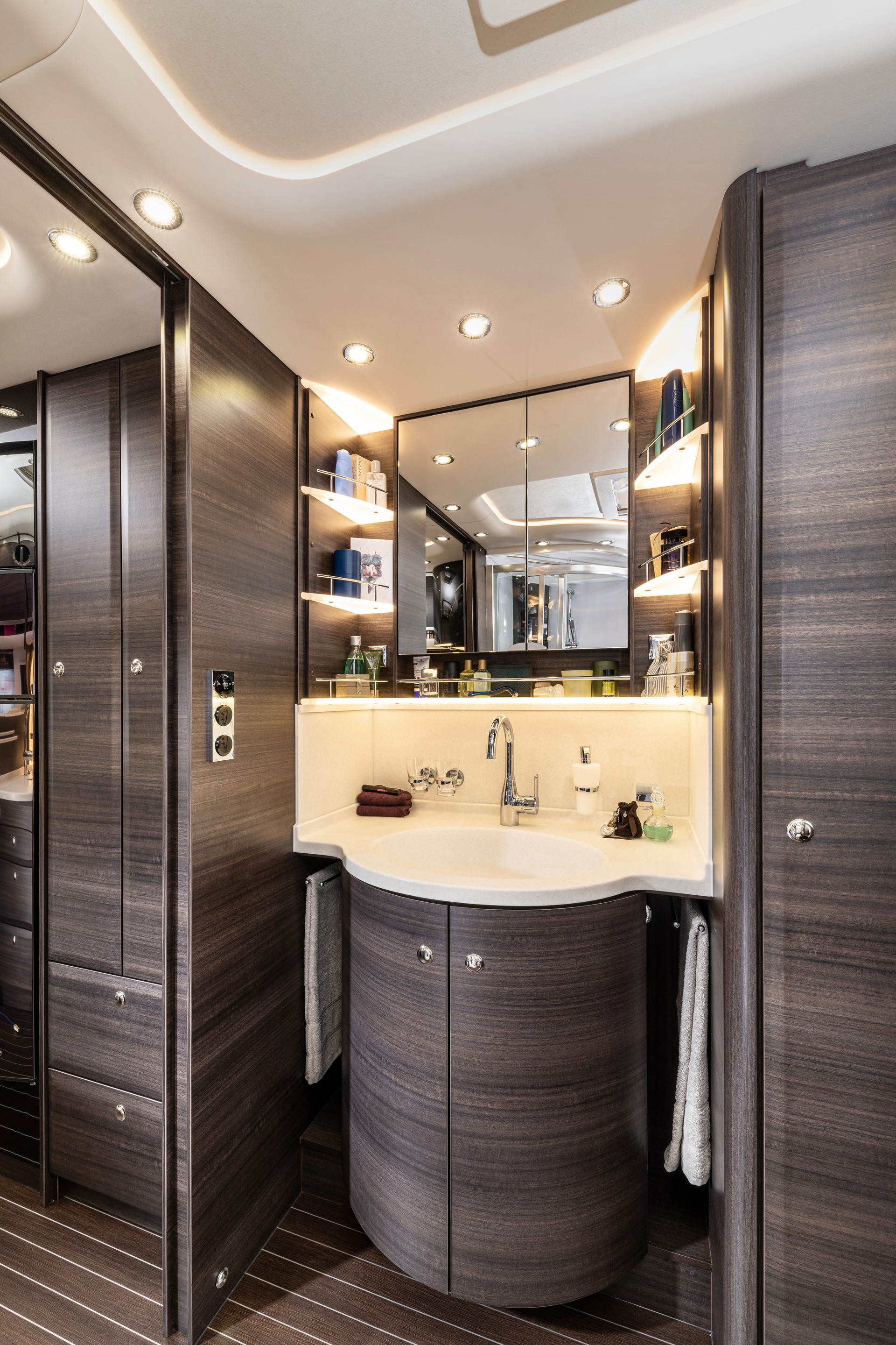Leave The Toy Hauler At Home And Go Glamping In This Luxury Motorhome With A Built-In Garage