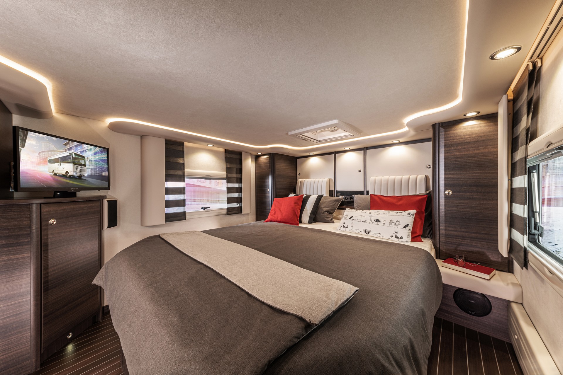Leave The Toy Hauler At Home And Go Glamping In This Luxury Motorhome With A Built-In Garage