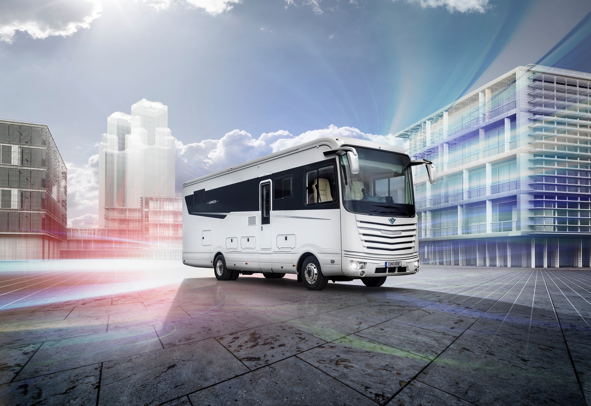 Leave The Toy Hauler At Home And Go Glamping In This Luxury Motorhome With A Built-In Garage