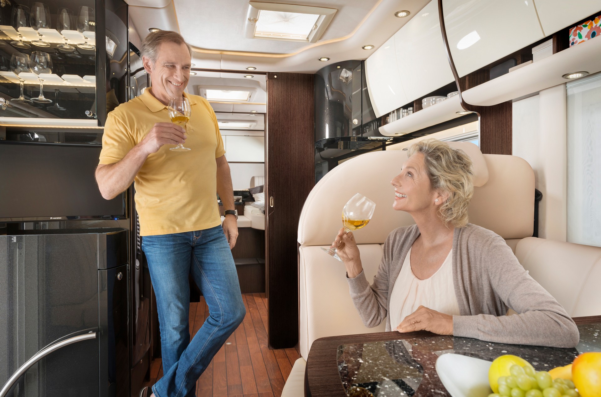 Leave The Toy Hauler At Home And Go Glamping In This Luxury Motorhome With A Built-In Garage