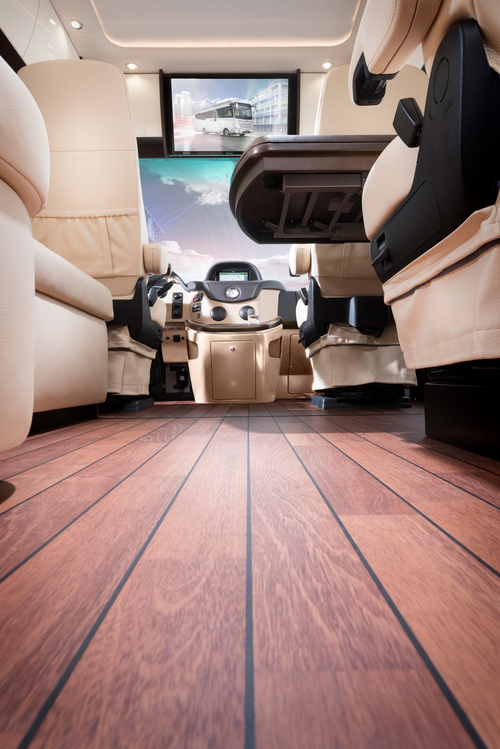 Leave The Toy Hauler At Home And Go Glamping In This Luxury Motorhome With A Built-In Garage