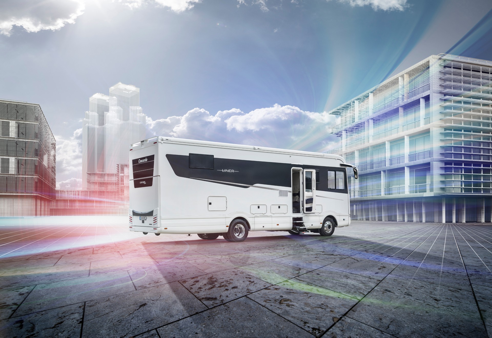 Leave The Toy Hauler At Home And Go Glamping In This Luxury Motorhome With A Built-In Garage