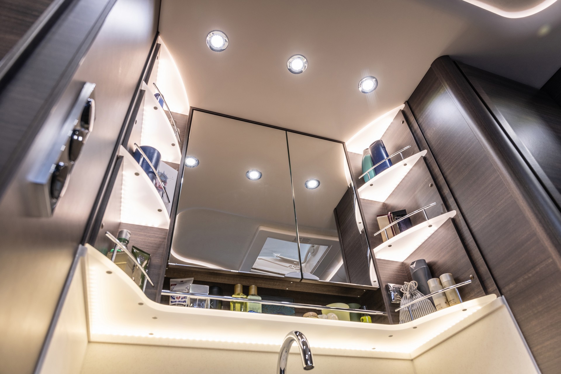 Leave The Toy Hauler At Home And Go Glamping In This Luxury Motorhome With A Built-In Garage