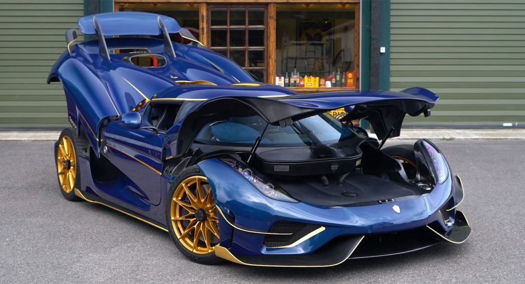  Cars Don’t Get Crazier Than A Blue Carbon Koenigsegg Regera With Gold Trimmings