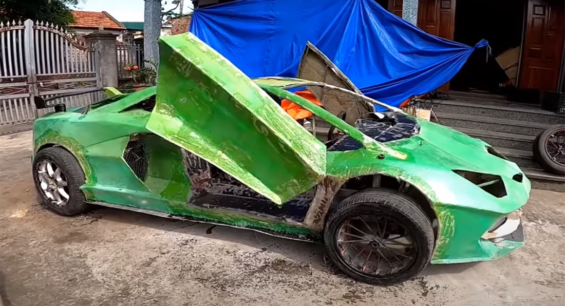 Homemade Lamborghini Aventador Replica Is Made From Cardboard, Runs On  Scooter Engine | Carscoops