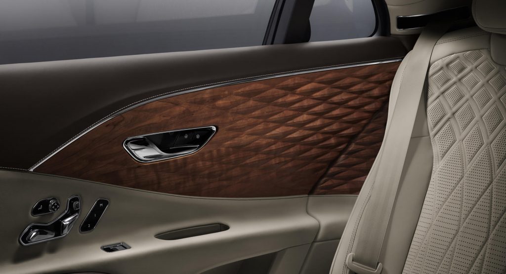  Bentley Flying Spur Gains New Optional 3D Wood Panels For Rear Door Cards