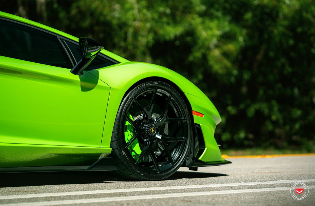 Lamborghini Aventador SVJ Rocks Gloss Black Vossen Alloys, Novitec Suspension