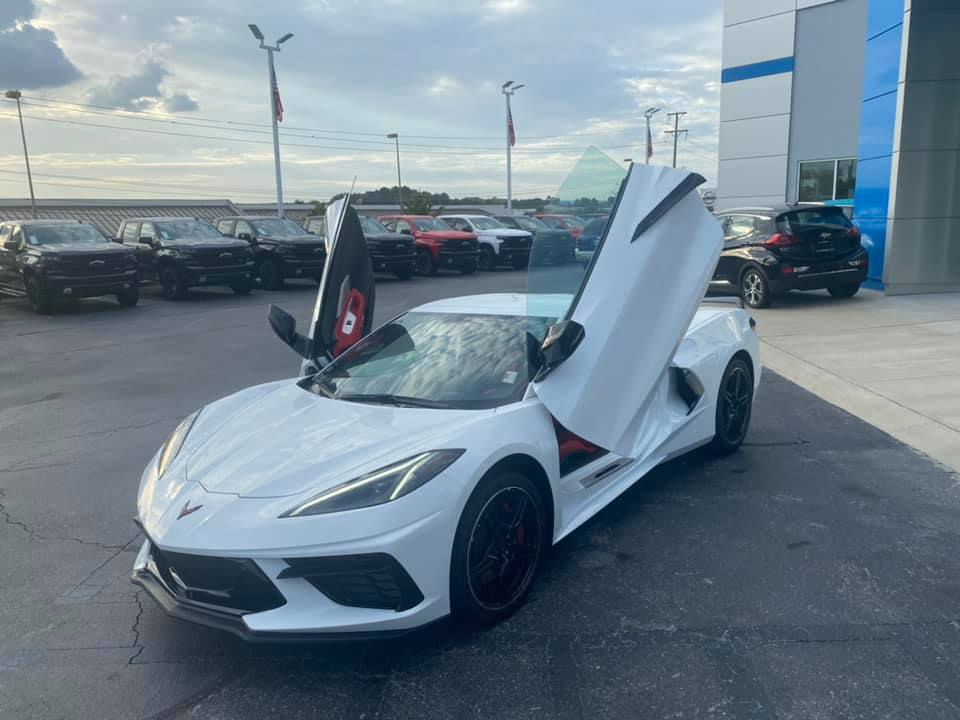 First C8 Corvette With Scissor Doors On Display At… Chevy Dealership?