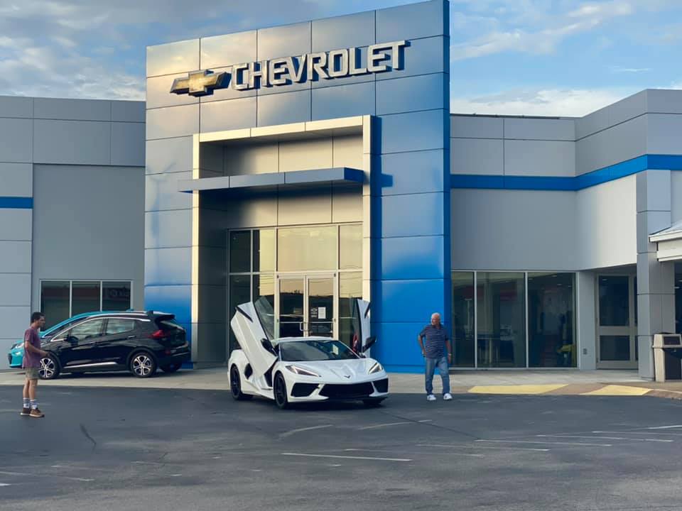 First C8 Corvette With Scissor Doors On Display At… Chevy Dealership?