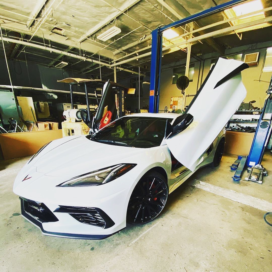 First C8 Corvette With Scissor Doors On Display At… Chevy Dealership?