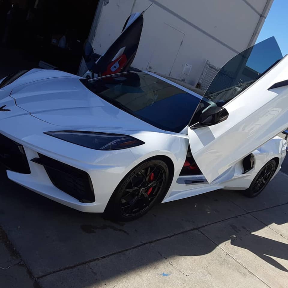 First C8 Corvette With Scissor Doors On Display At… Chevy Dealership?