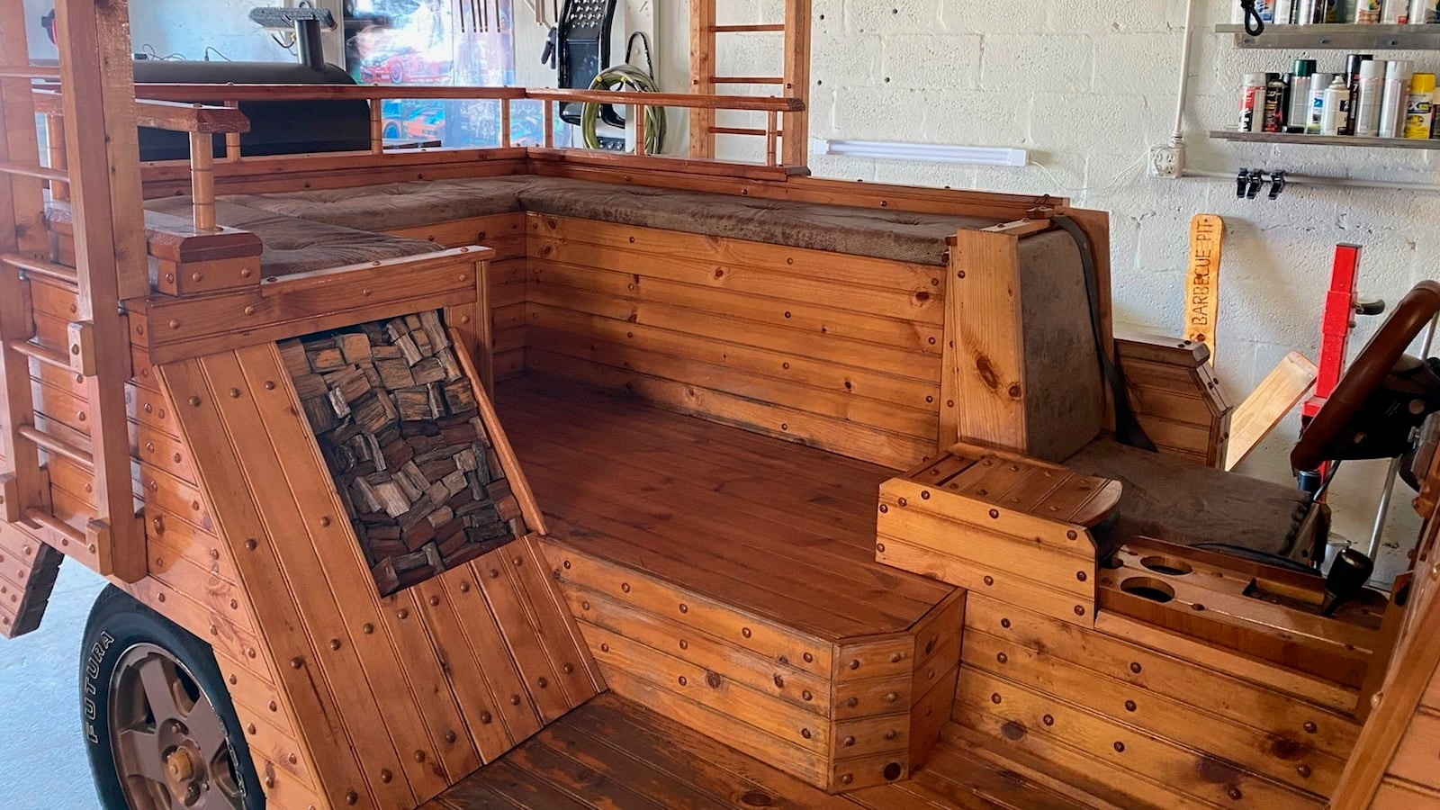 Believe It Or Not, There’s A Jeep Commander Hiding Under This Wooden ‘Locomotive’